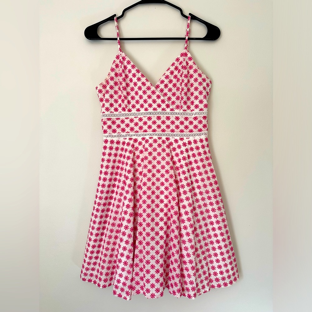 Jun&Ivy Size:S Eyelet Pink and White Spring A-Line Mini Dress
